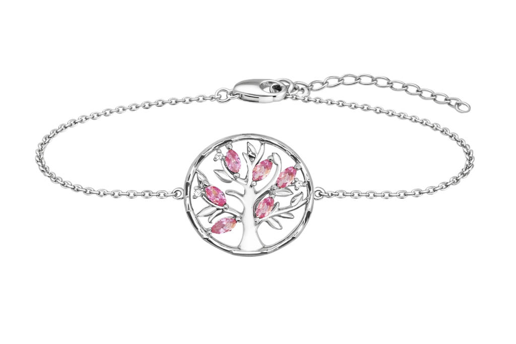 Bracelet Arbre de Vie en Argent 925 Rhodié & Zirconium
