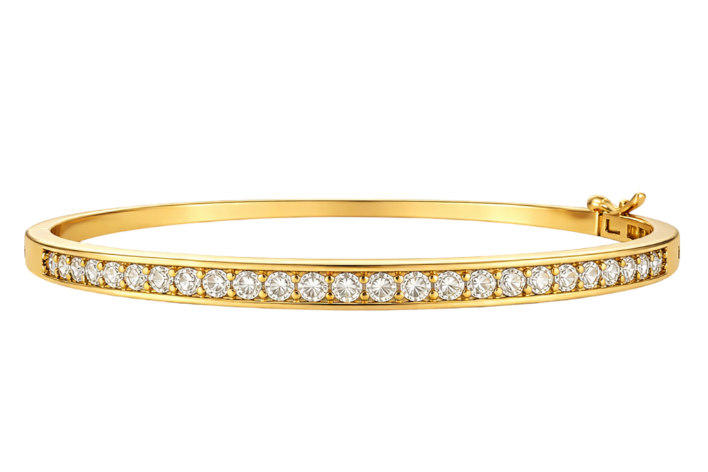 Bracelet Jonc Luxuria – Plaqué Or 18 Carats & Zirconium