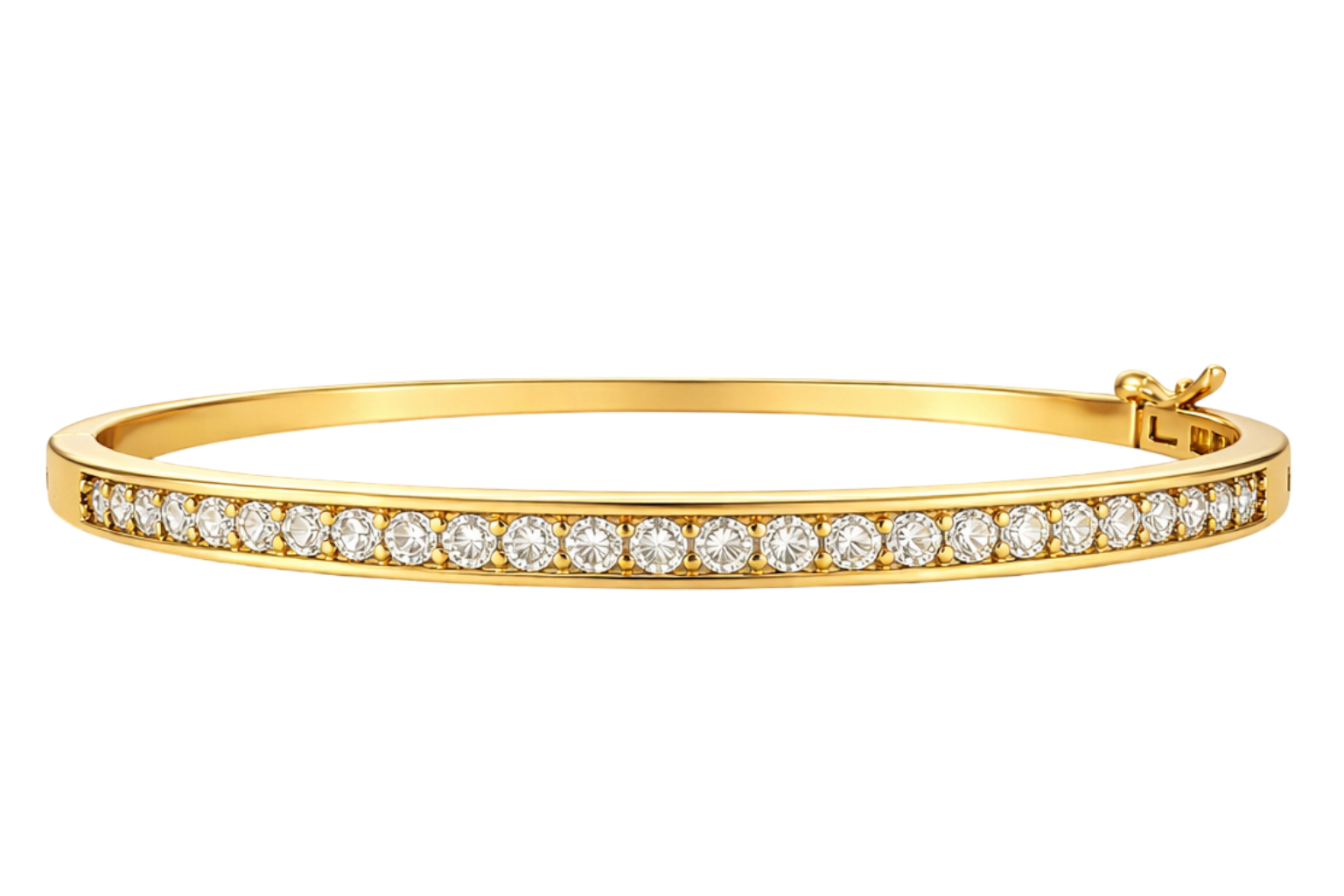 Bracelet Jonc Luxuria – Plaqué Or 18 Carats & Zirconium