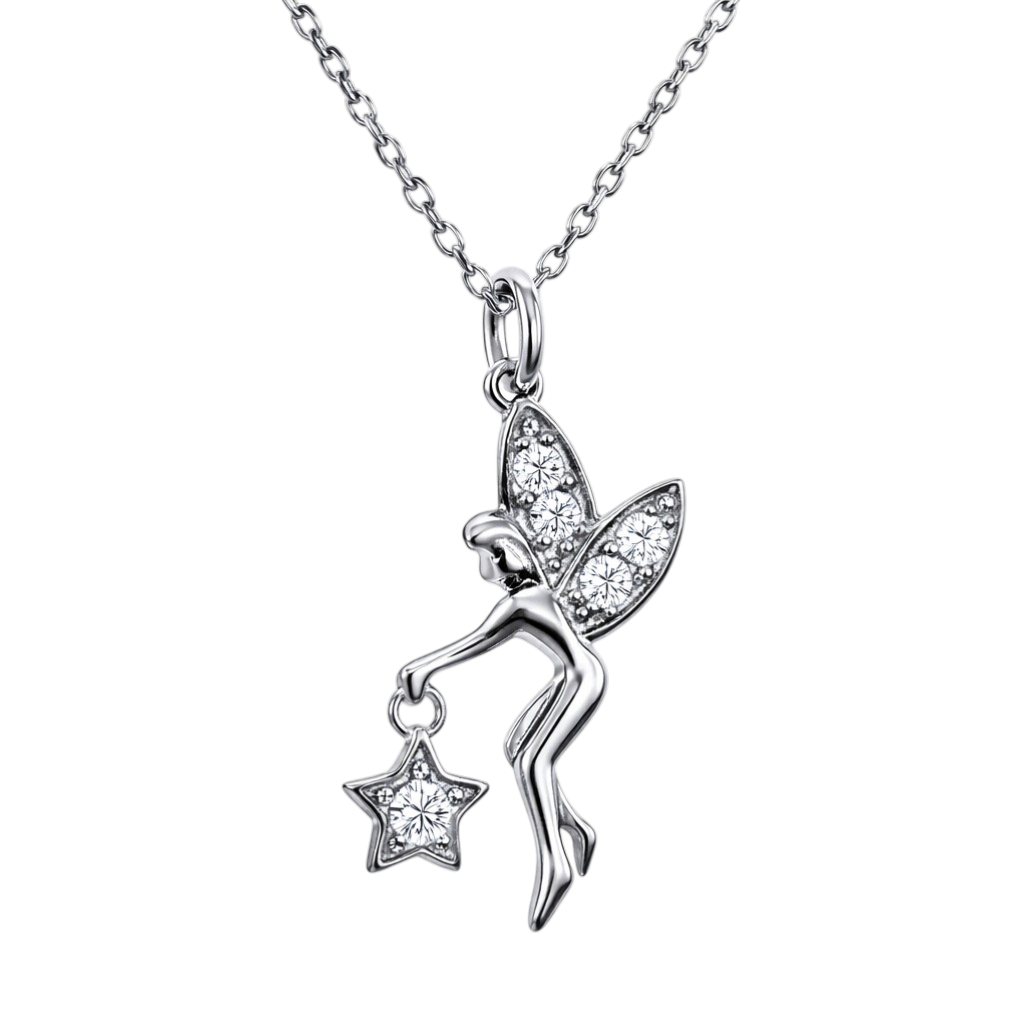Collier Fée Étoile – Argent 925 Rhodié & Zirconium