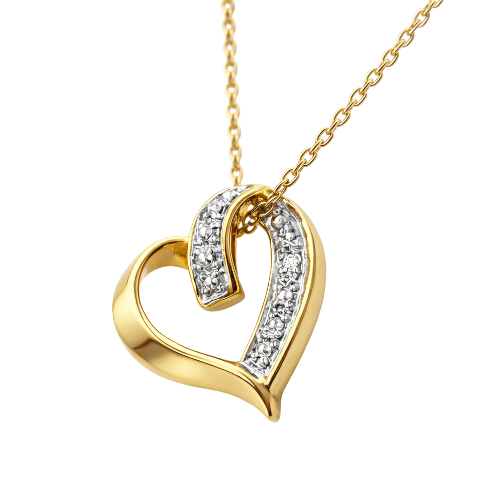 Collier Cœur Entrelacé – Plaqué Or 18 Carats & Zirconiums