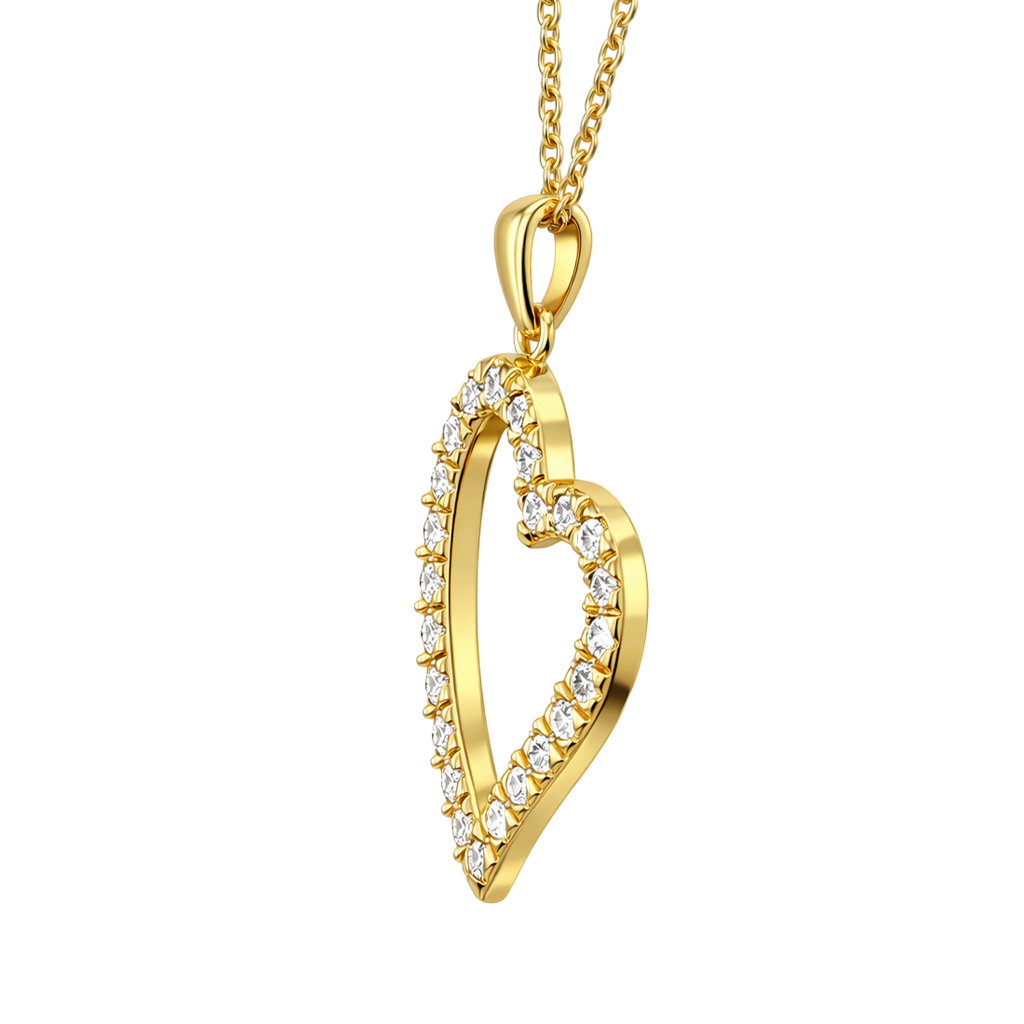 Collier Cœur Éclat – Plaqué Or 18 Carats & Zirconiums