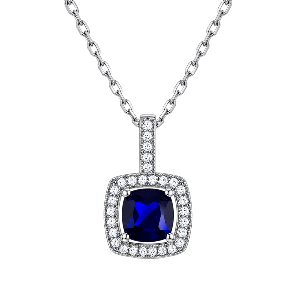 Collier Saphira Bleu – Argent 925 Rhodié & Zirconiums