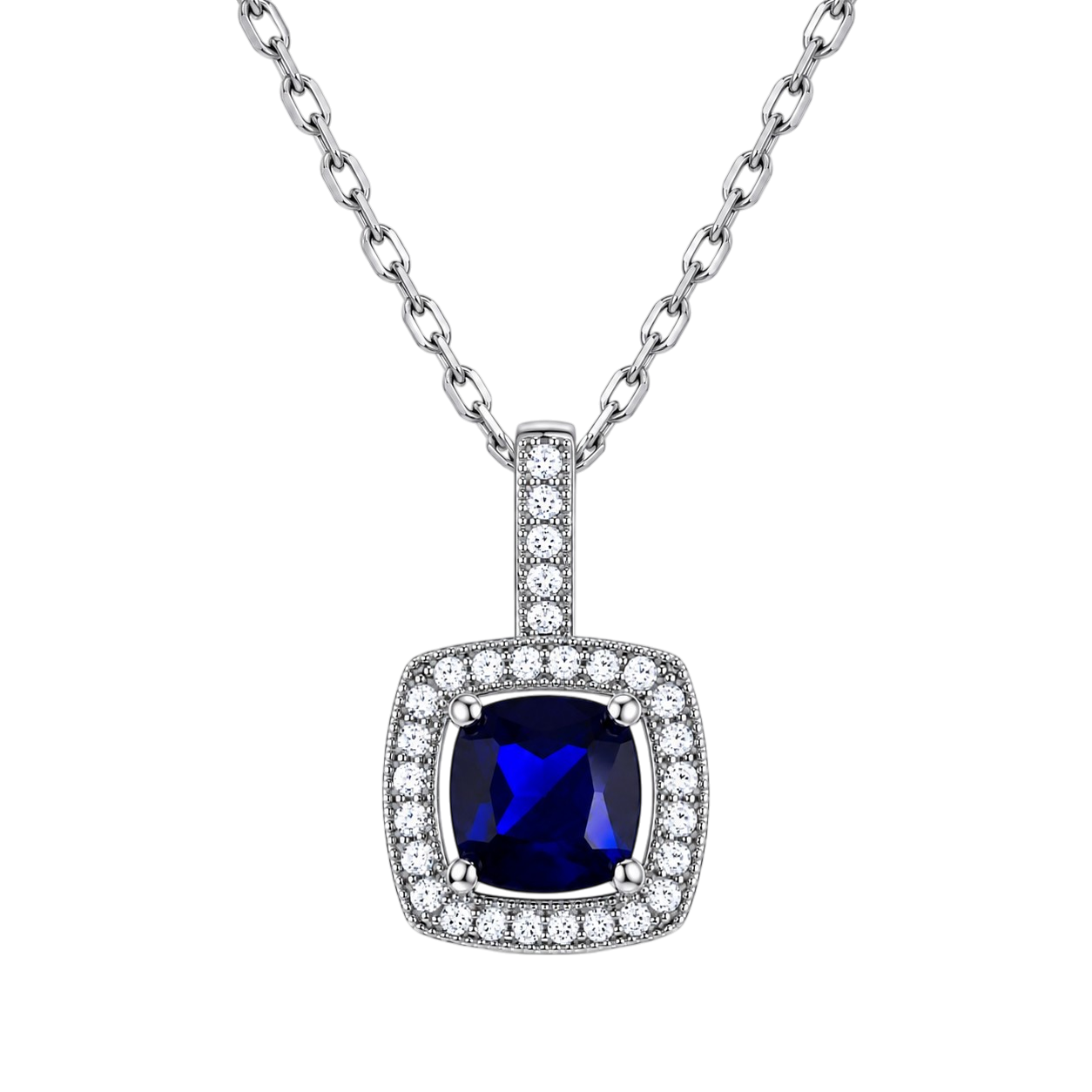 Collier Saphira Bleu – Argent 925 Rhodié & Zirconiums