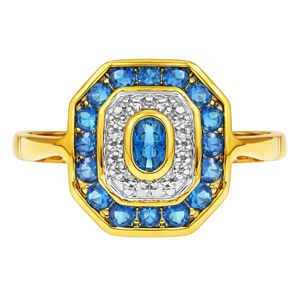 Bague Éclat Bleu – Plaqué Or 18 Carats