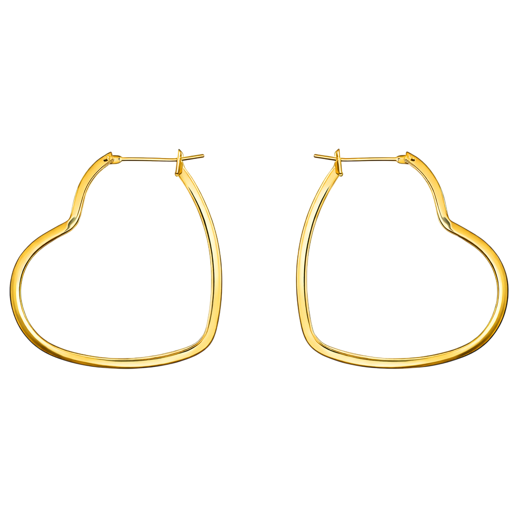 Boucles d’oreilles créoles Cœur – Plaqué or 18 carats