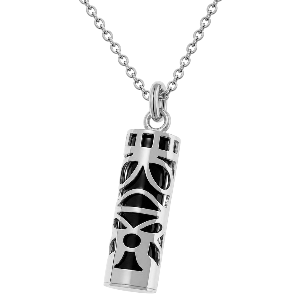 Collier Grand Tiki en Argent 925 & onyx noir – Mixte