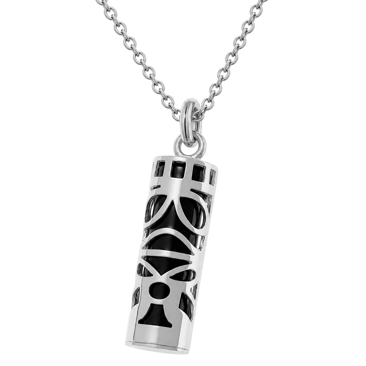 Collier Grand Tiki en Argent 925 & onyx noir – Mixte