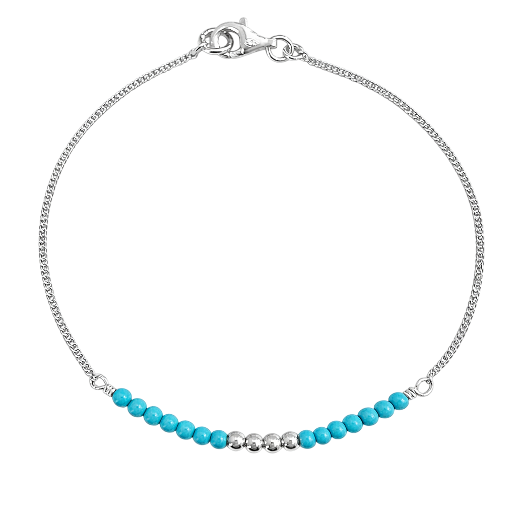 Bracelet Argent 925 & Perles Turquoises