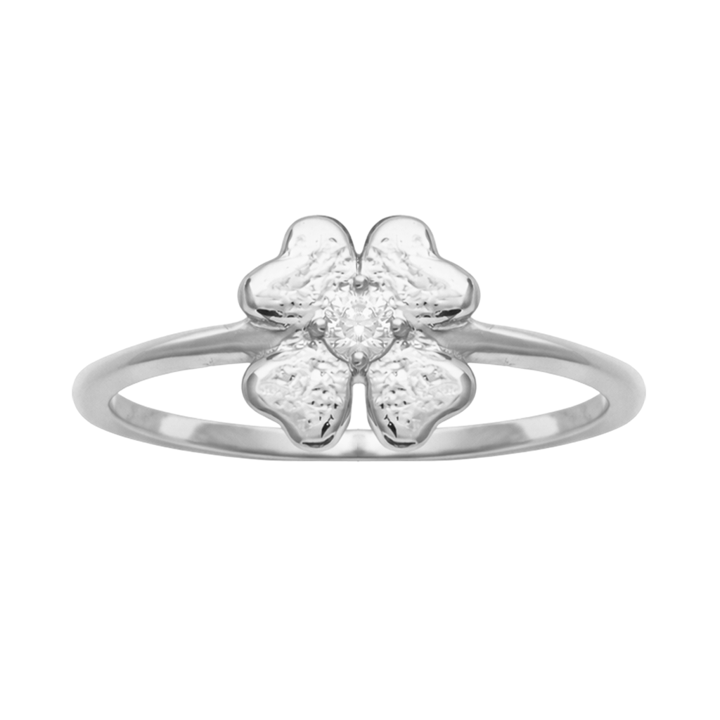 Bague Trèfle en Argent 925 & Zirconium