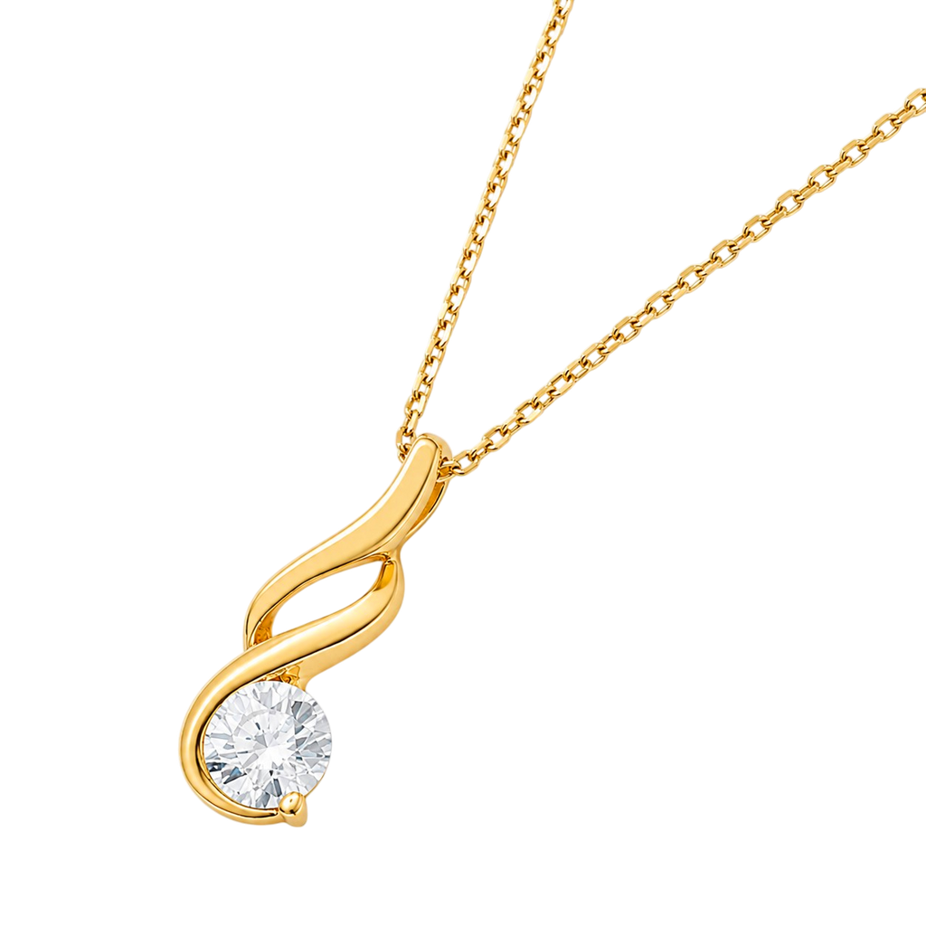 Collier Élégance – Plaqué Or Jaune 18 Carats & Zirconium