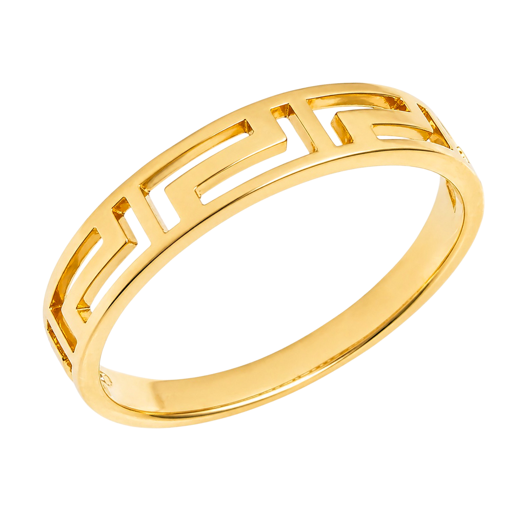 Bague motif grec – Plaqué or 18 carats