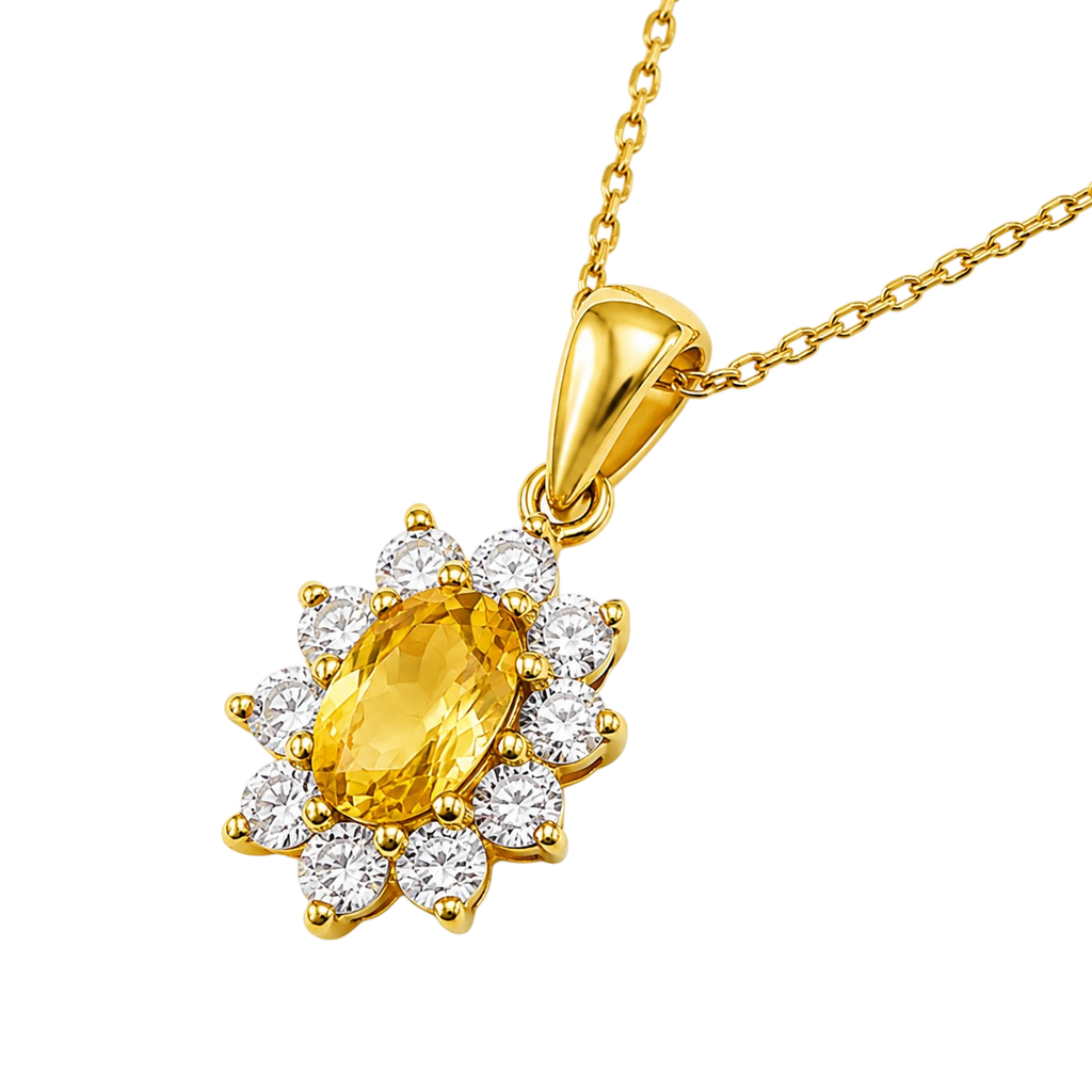 Collier Élégance Solaire – Plaqué Or Jaune 18 Carats & Zirconiums