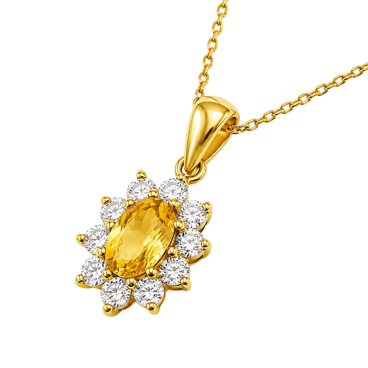 Collier Élégance Solaire – Plaqué Or Jaune 18 Carats & Zirconiums