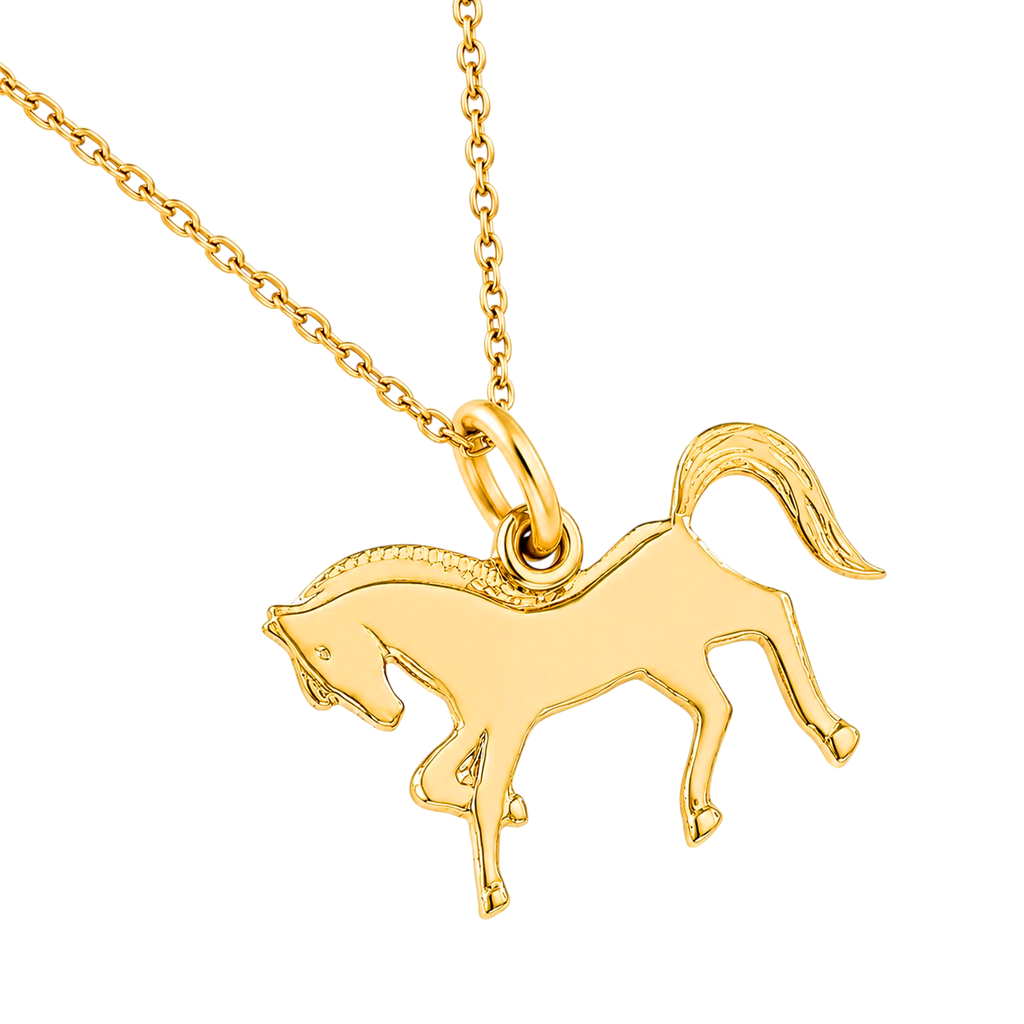 Collier Cheval en Plaqué Or Jaune 18 Carats – Orinae