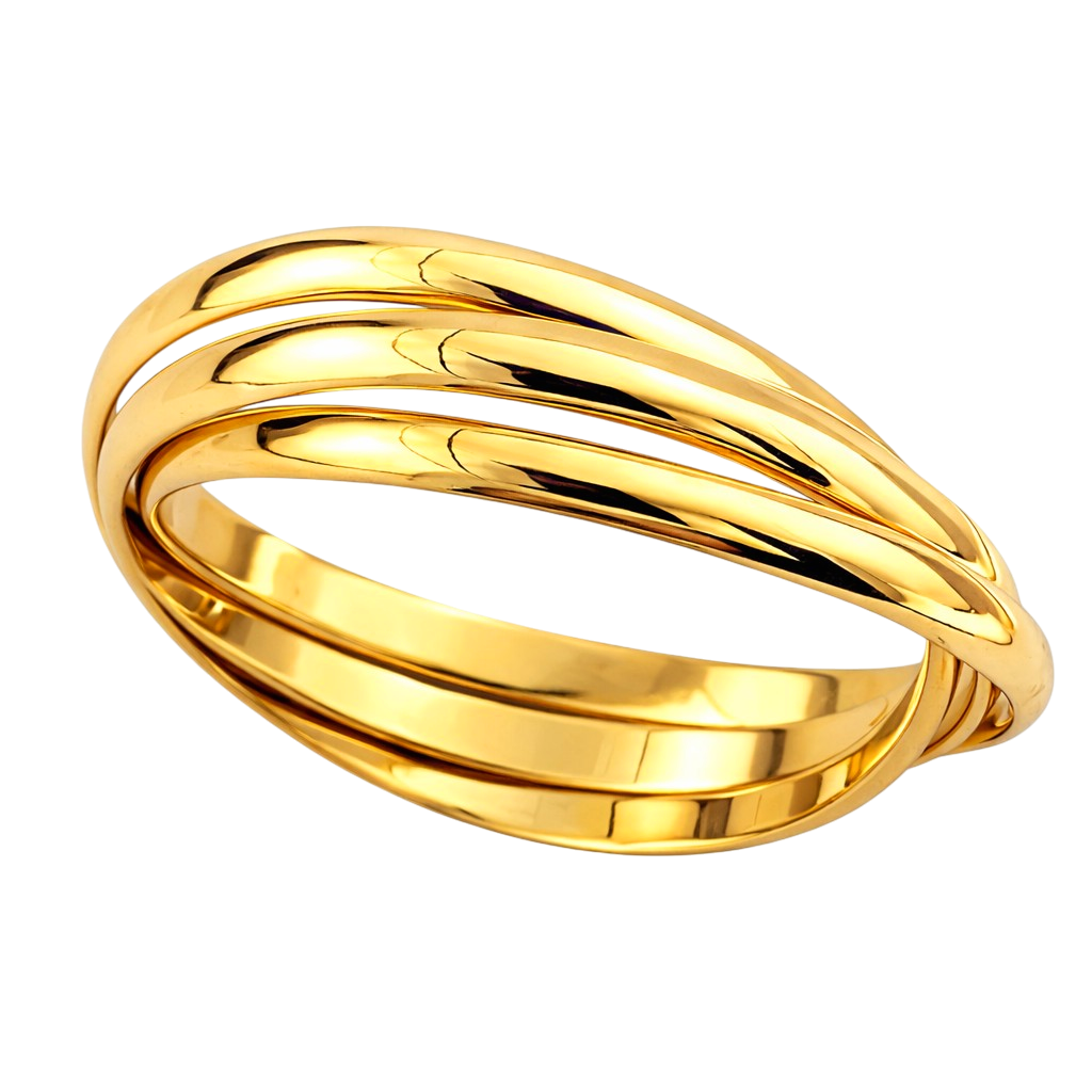 Bague 3 anneaux entrelacés – Plaqué or 18 carats