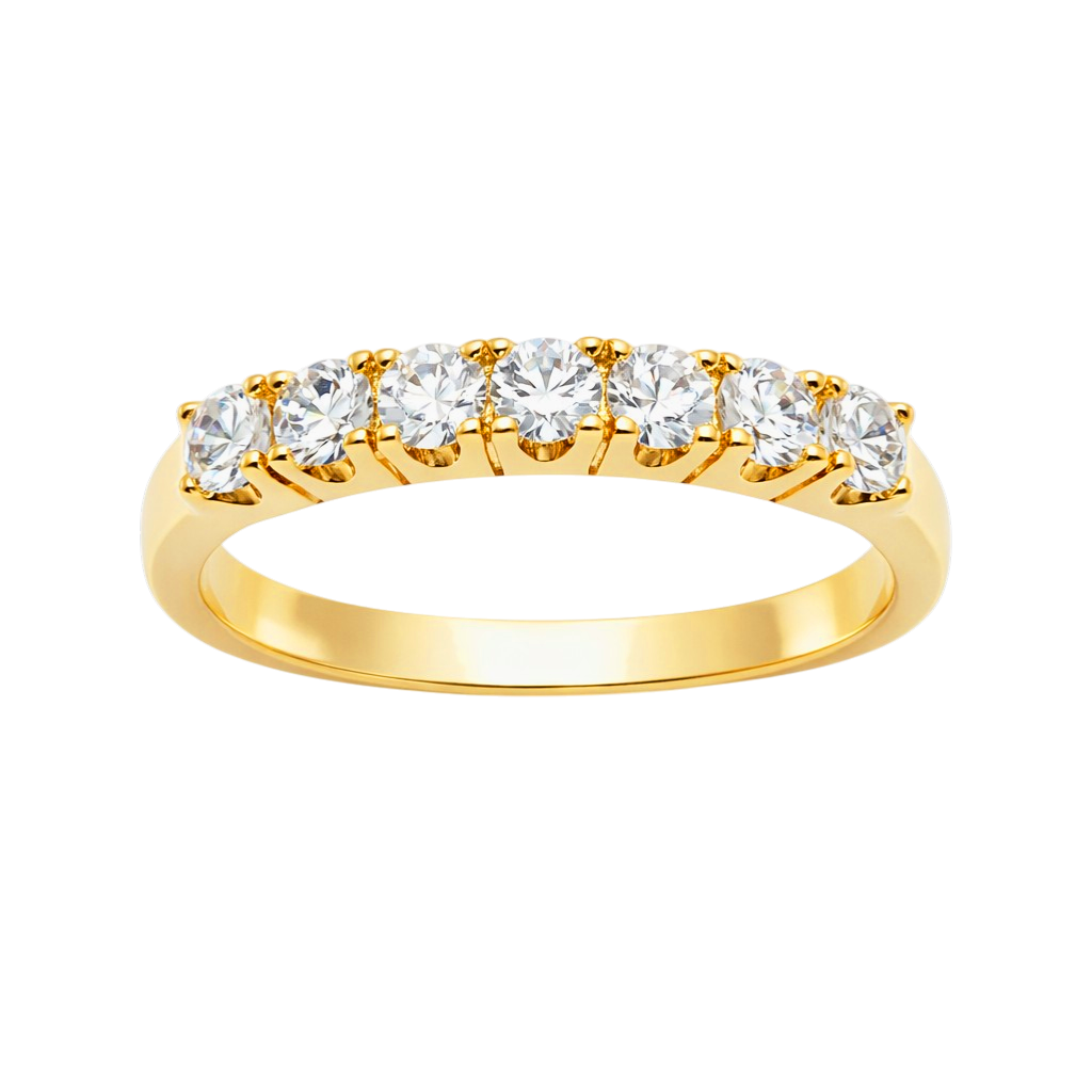 Bague Zirconia Élégance – Plaqué Or 18 Carats & Zirconiums 3 mm