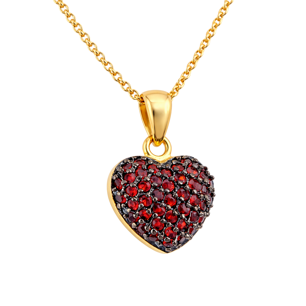 Collier Cœur en Plaqué Or 18 Carats & Zirconiums