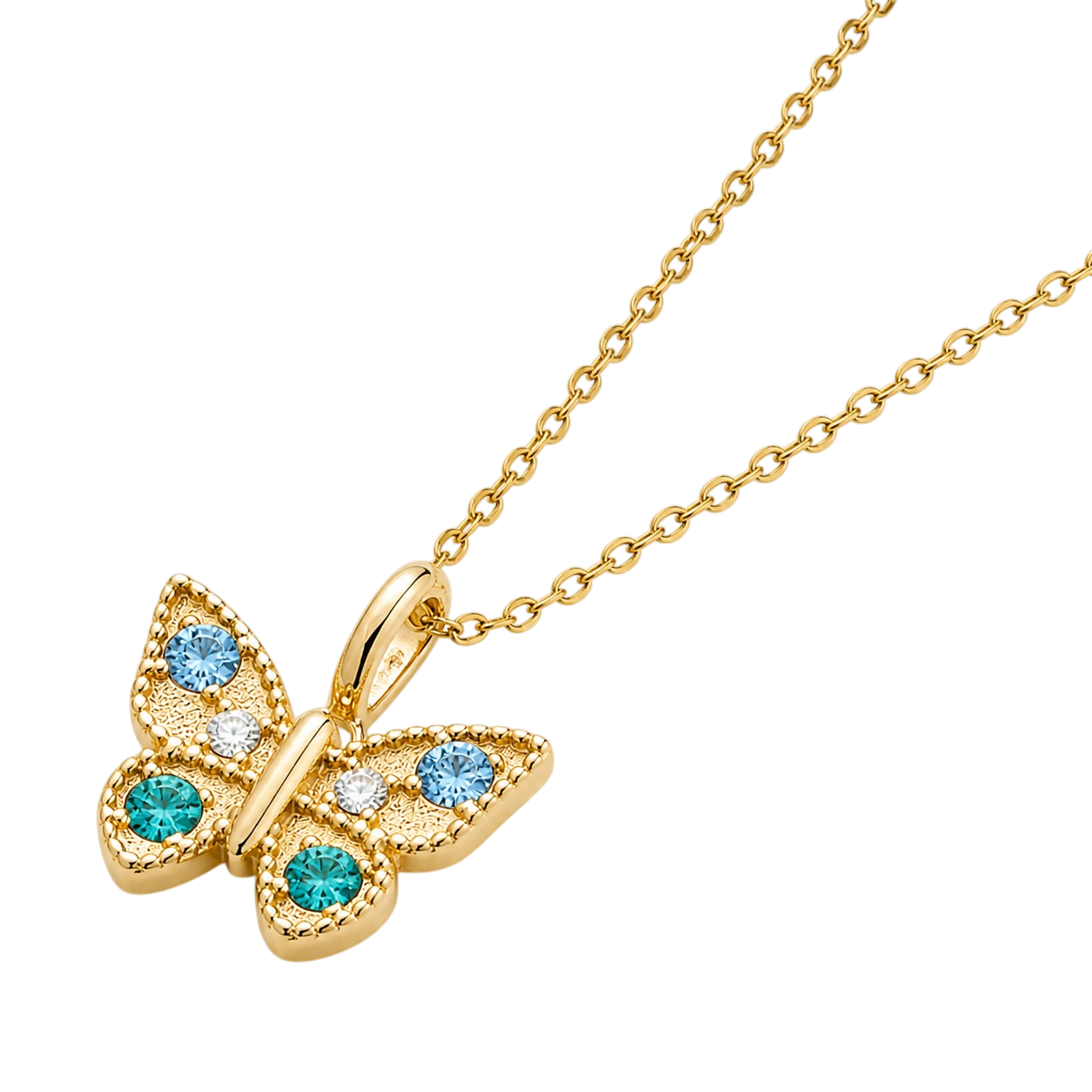 Collier Papillon – Plaqué Or 18K & Zirconium