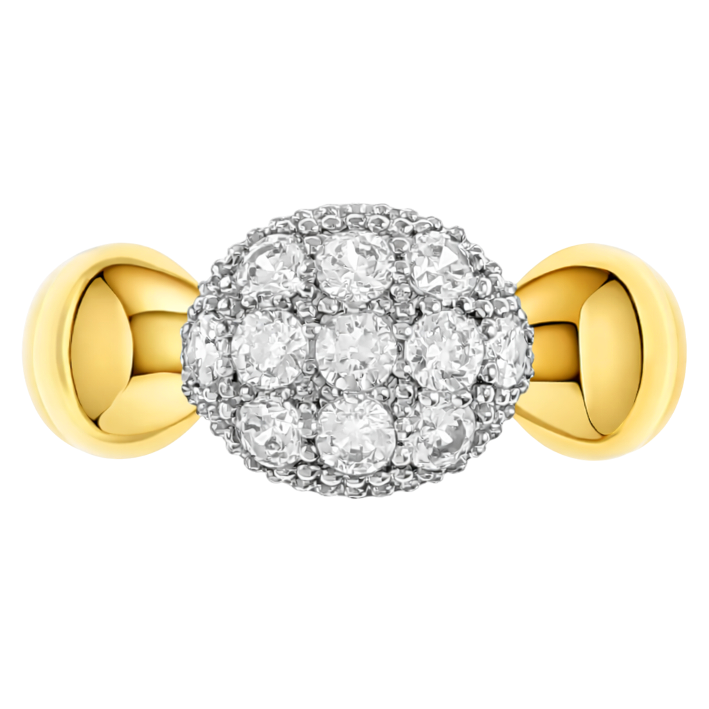 Bague Pavée en Zirconium – Plaqué Or 18 Carats