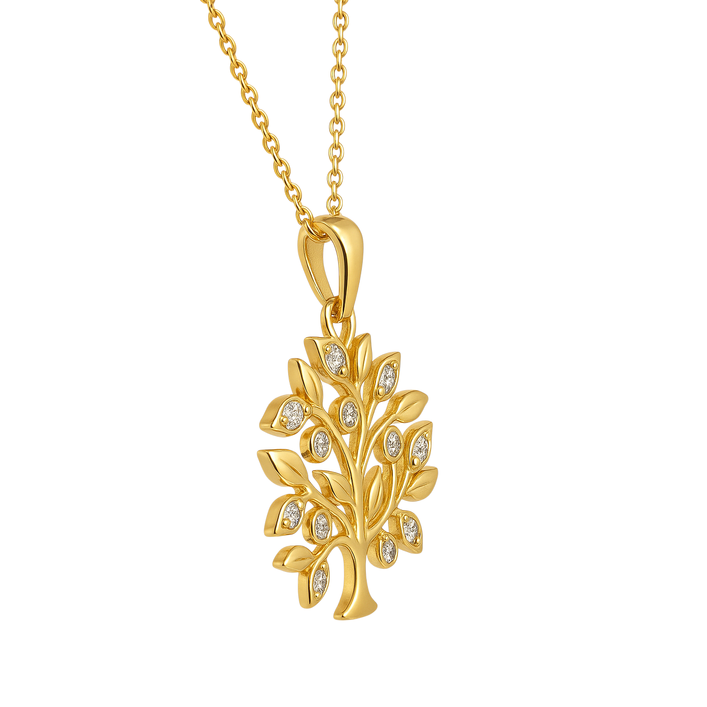 Collier Arbre de Vie – Plaqué Or 750‰ – Chaîne 40 cm + 5 cm • Bijou Symbolique & Élégant