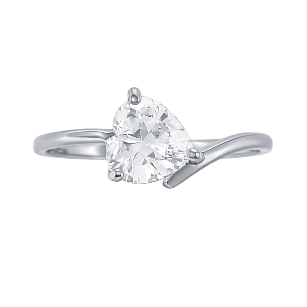 Bague Cœur Zirconium – Argent 925 Rhodié