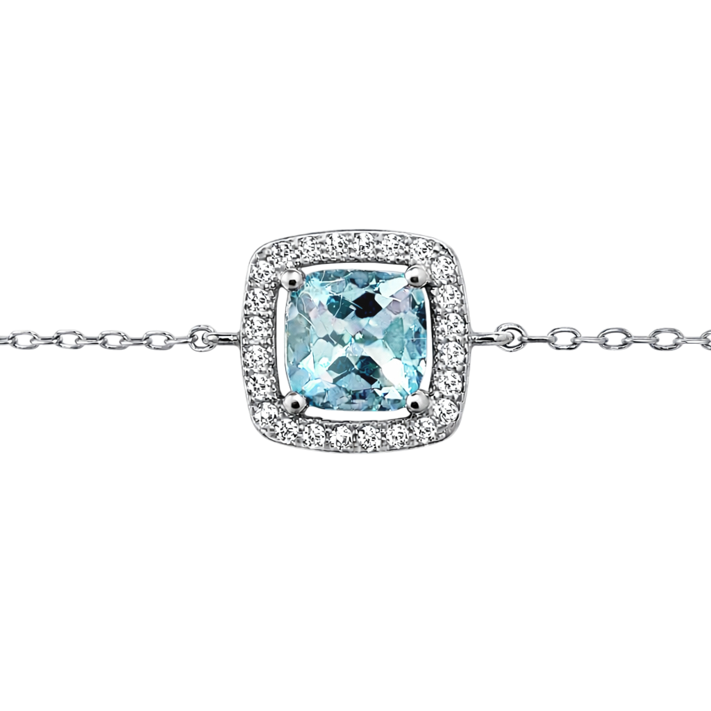 Bracelet Topaze Bleue & Zirconiums – Argent 925 Rhodié