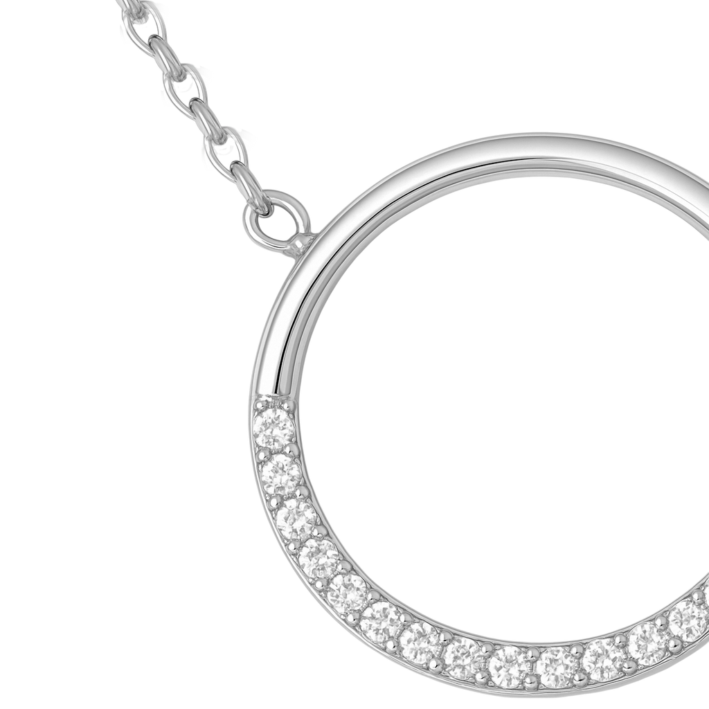Collier Cercle en Argent 925 Rhodié & Zirconium