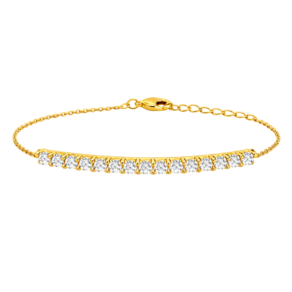 Bracelet Plaqué Or 18 Carats & Zirconiums