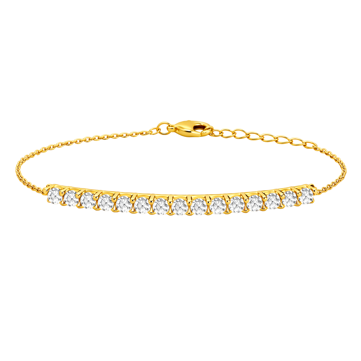 Bracelet Plaqué Or 18 Carats & Zirconiums