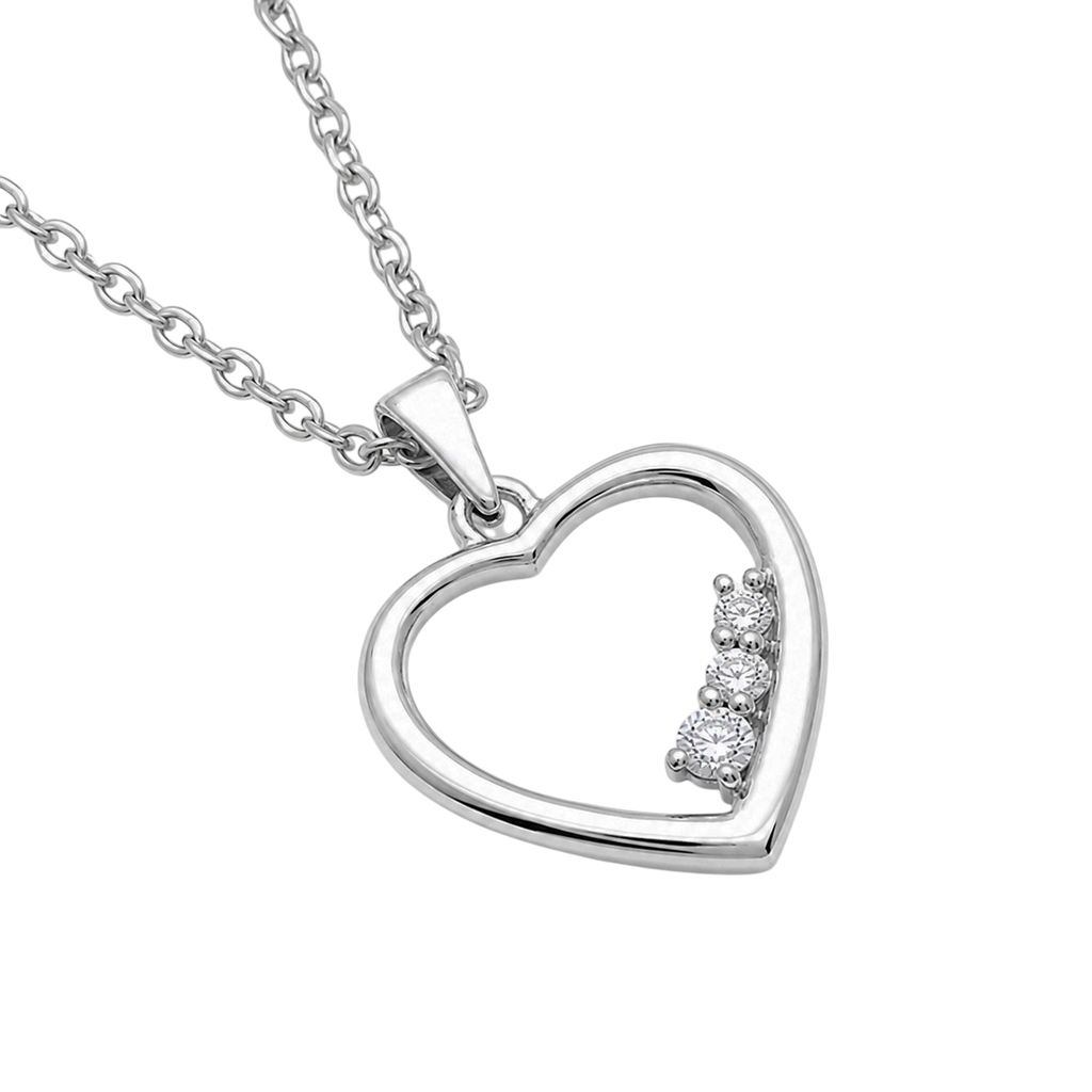 Collier Cœur Argent 925 Rhodié & Zirconiums – Orinae