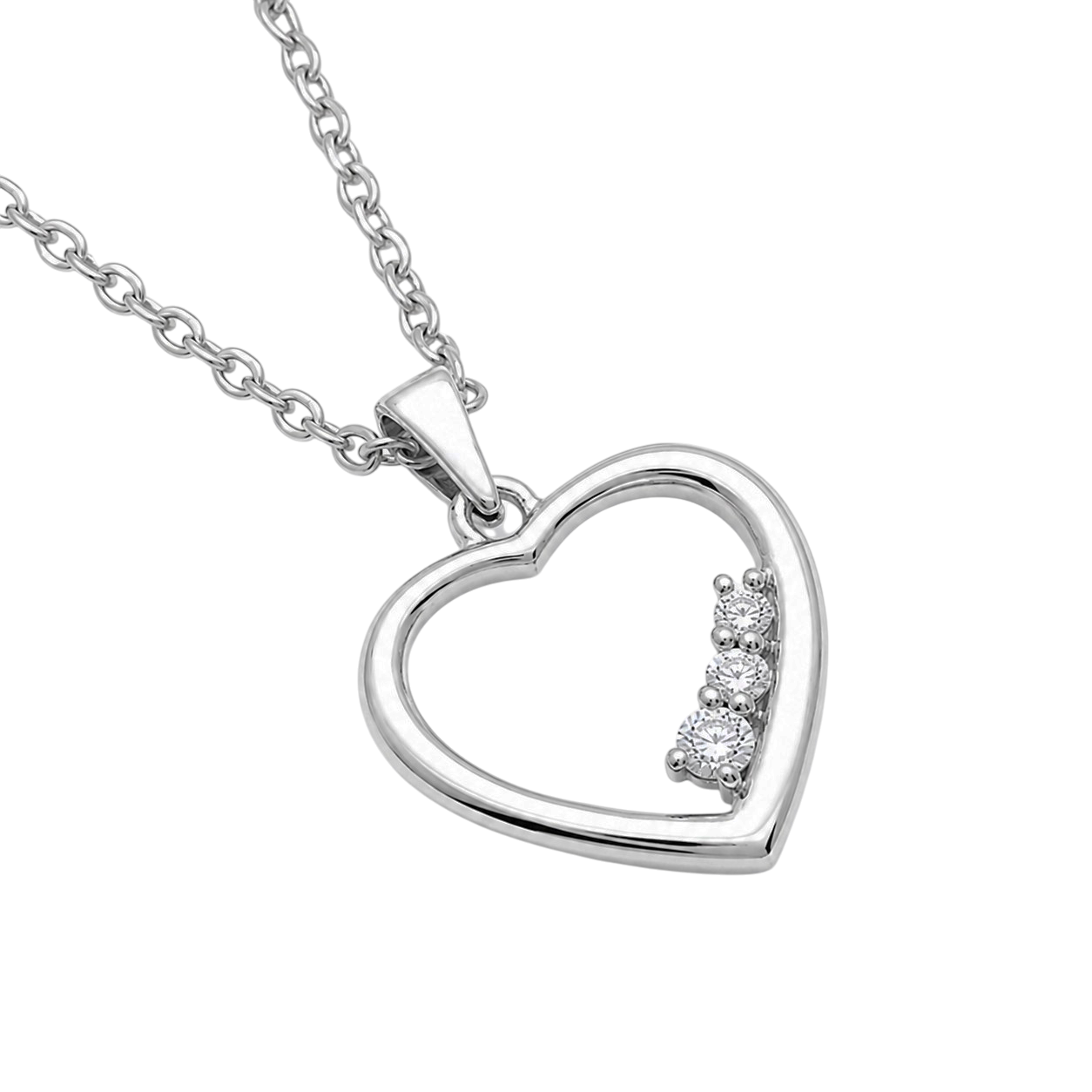 Collier Cœur Argent 925 Rhodié & Zirconiums – Orinae