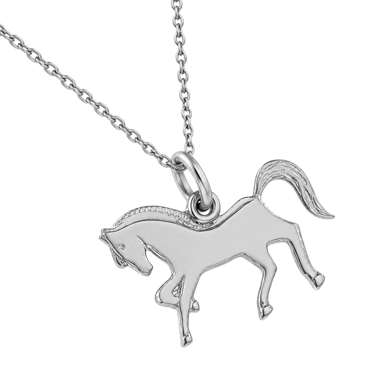 Collier Cheval en Argent 925 Rhodié – Orinae