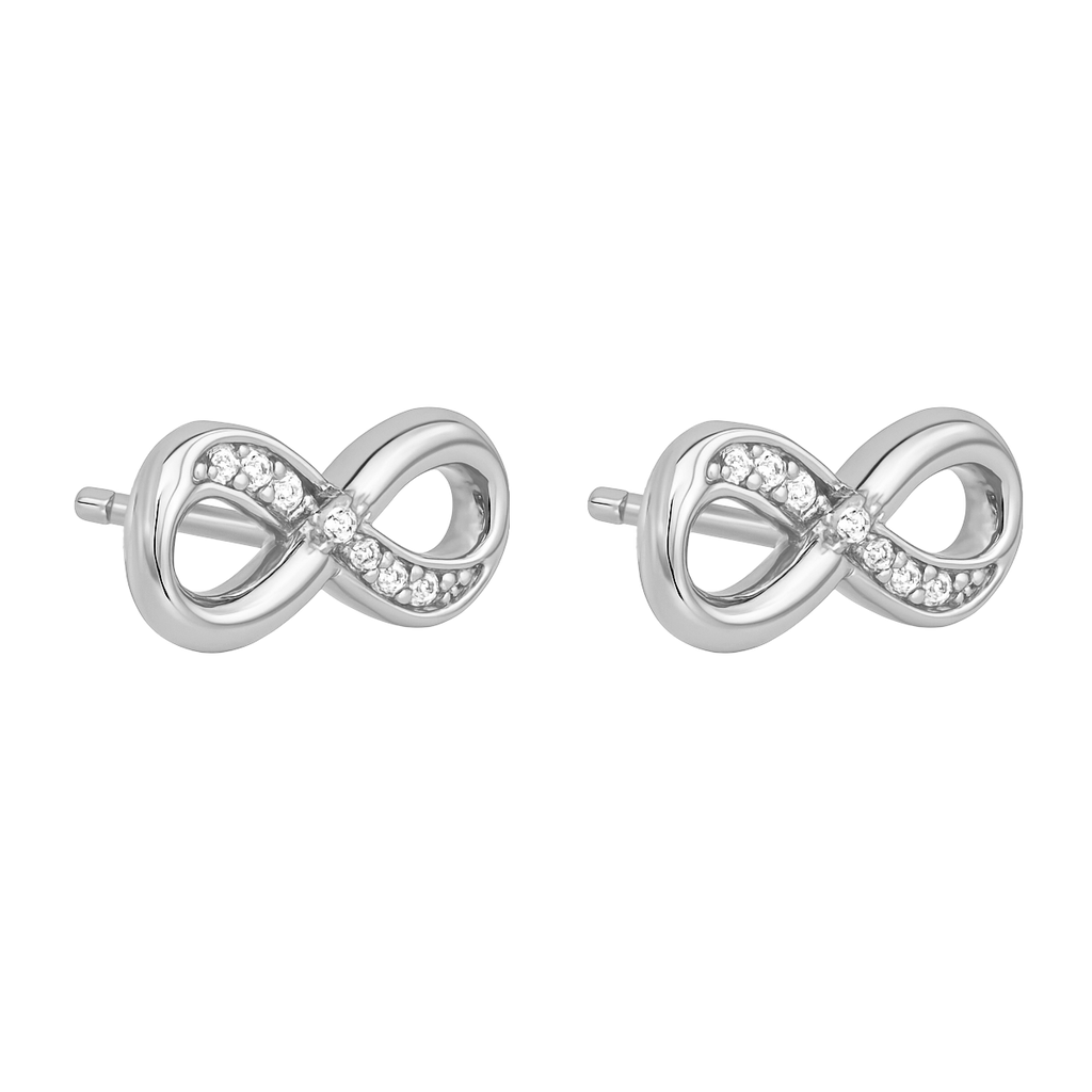 Boucles d’oreilles Infinity – Argent 925 & Zirconiums