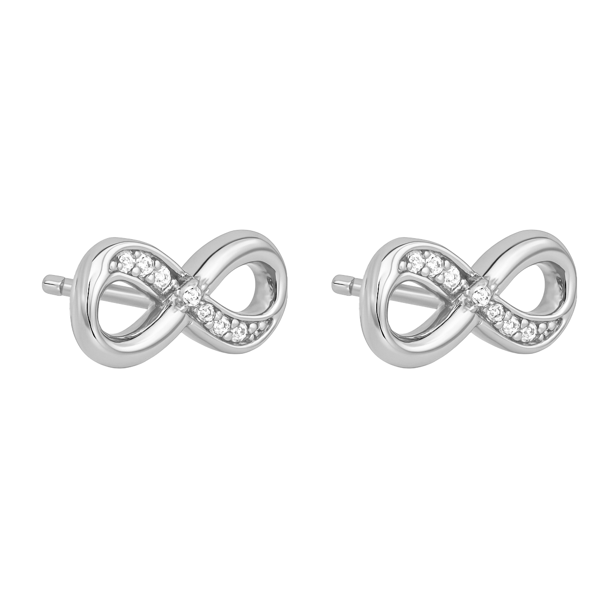 Boucles d’oreilles Infinity – Argent 925 & Zirconiums