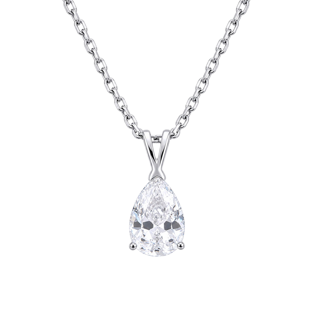 Collier Poire Éclat – Argent 925 Rhodié & Zirconium