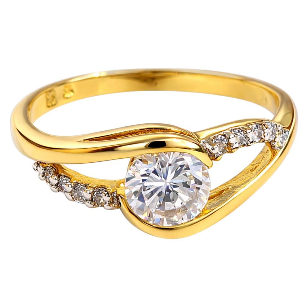Bague Éclat – Plaqué Or 18 Carats & Zirconium
