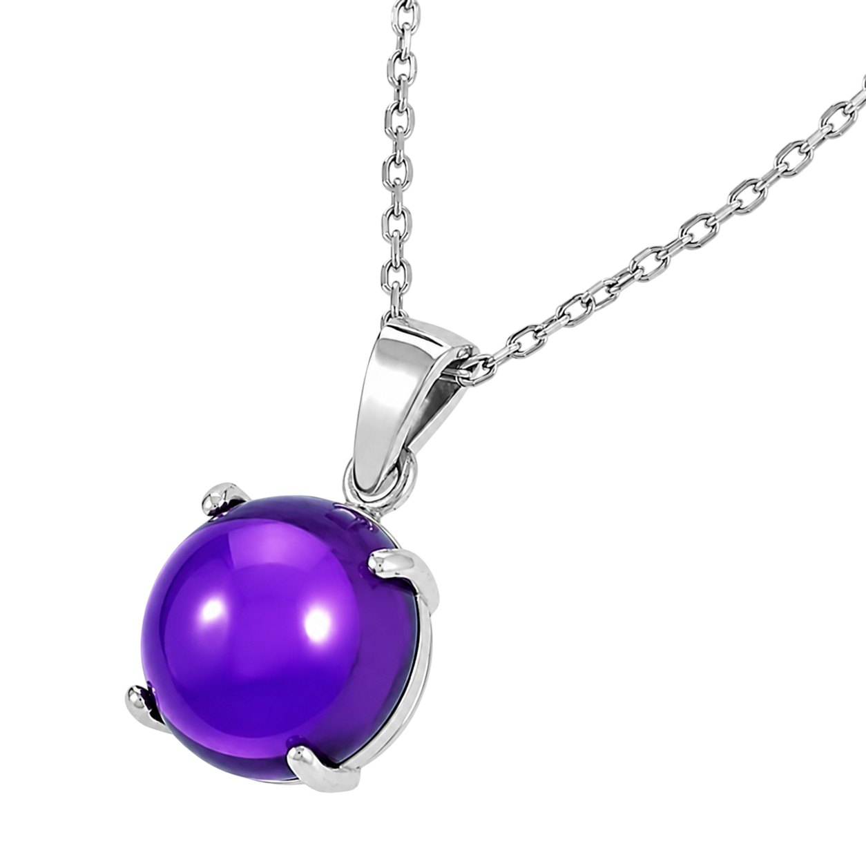 Collier Améthyste Véritable & Argent 925 Rhodié