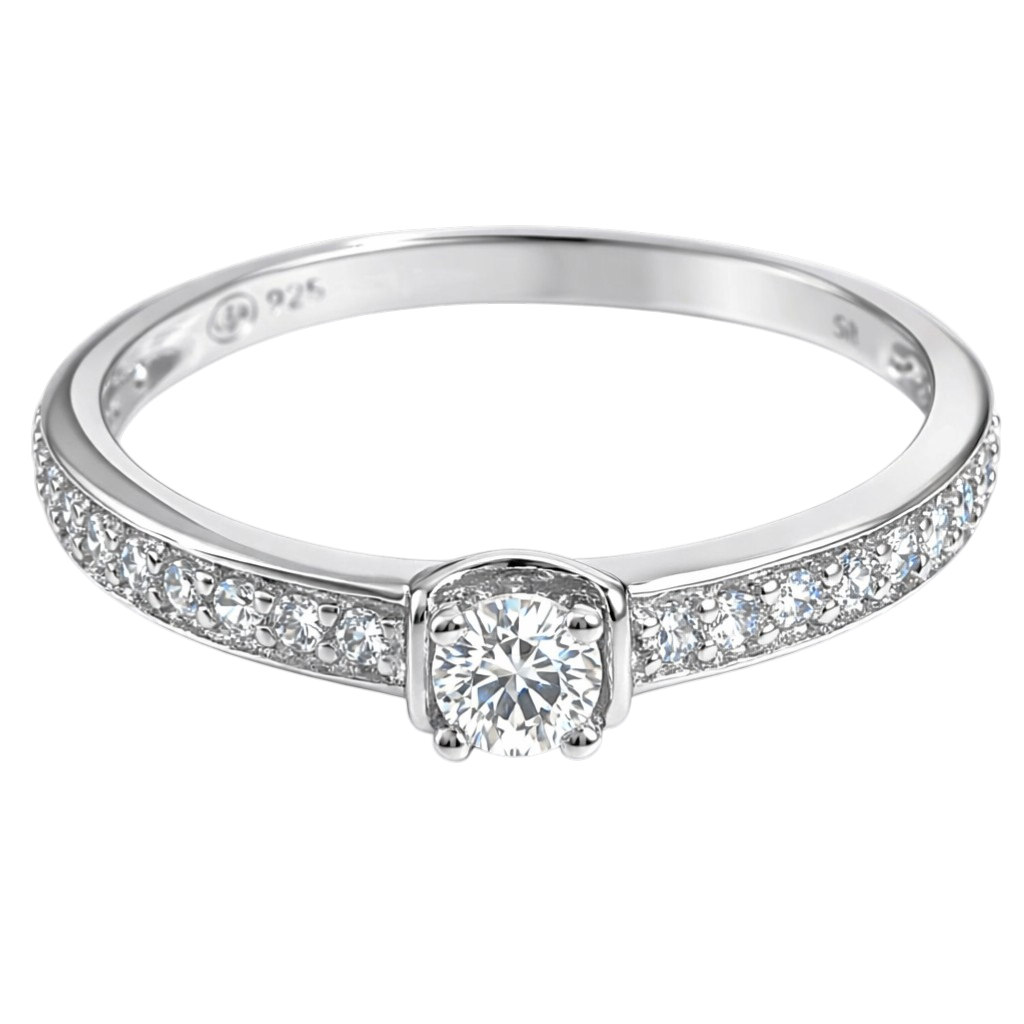 Bague Argent 925 Rhodié & Zirconium – Élégance Intemporelle