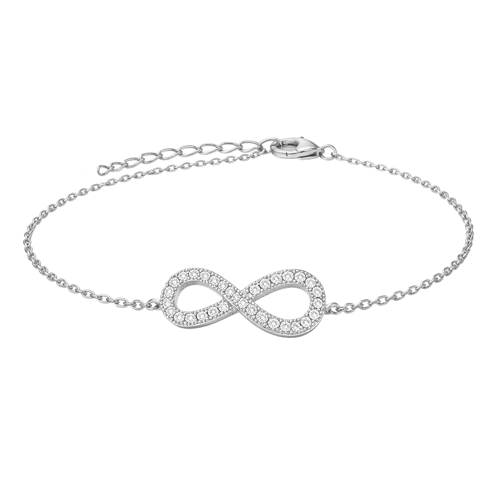 Bracelet Infini – Argent 925 rhodié & Zirconiums