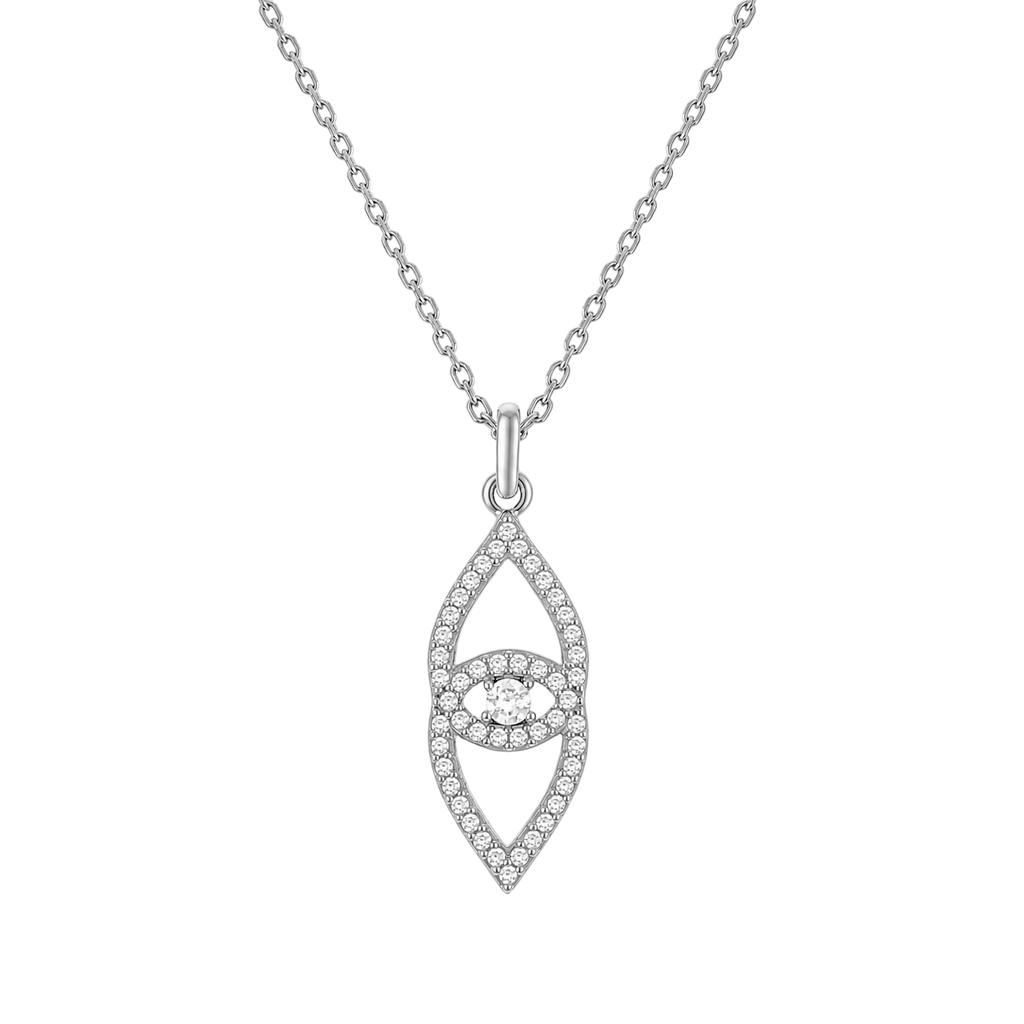 Collier Élégance Argent 925 Rhodié & Zirconiums