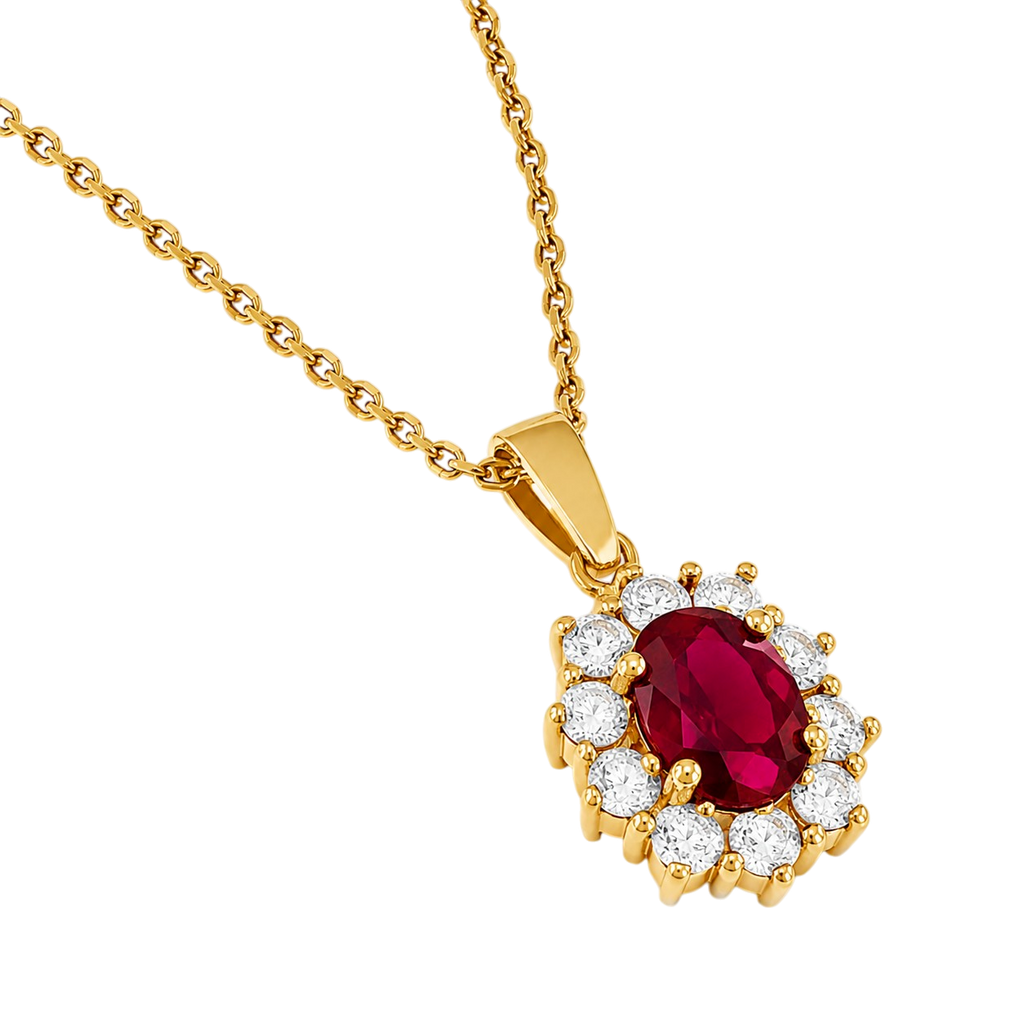 Collier Ruby Élégance – Plaqué Or Jaune 18 Carats