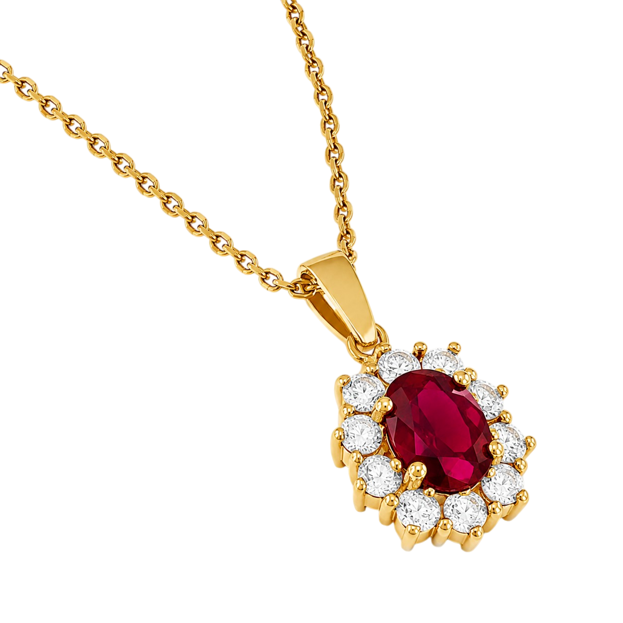 Collier Ruby Élégance – Plaqué Or Jaune 18 Carats