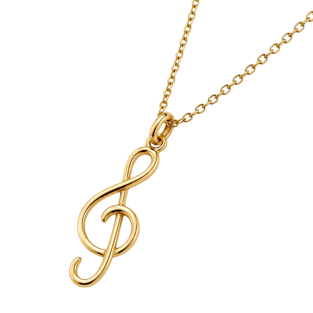 Collier Clé de Sol en Plaqué Or Jaune 18 Carats – Mixte