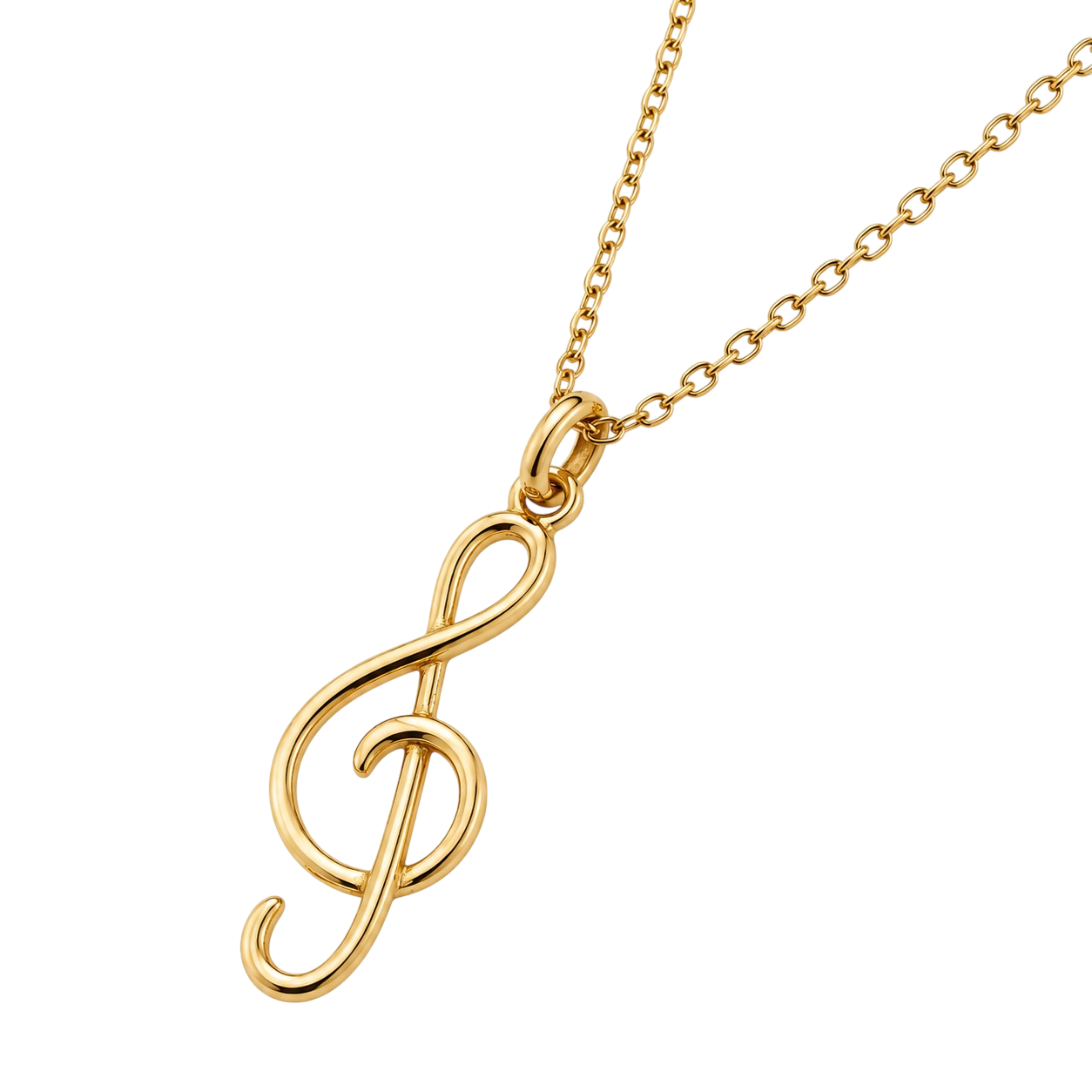 Collier Clé de Sol en Plaqué Or Jaune 18 Carats – Mixte