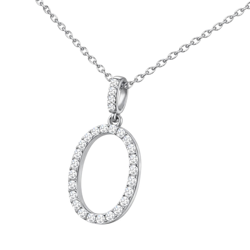 Collier Ovale Éclat – Argent 925 Rhodié & Zirconiums