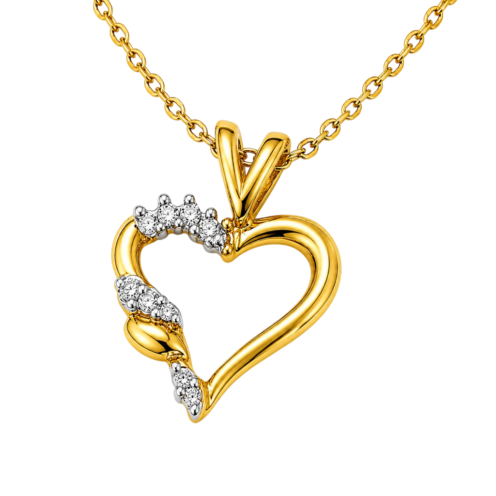 Collier Cœur Éclat – Plaqué Or Jaune 18 Carats & Zirconiums