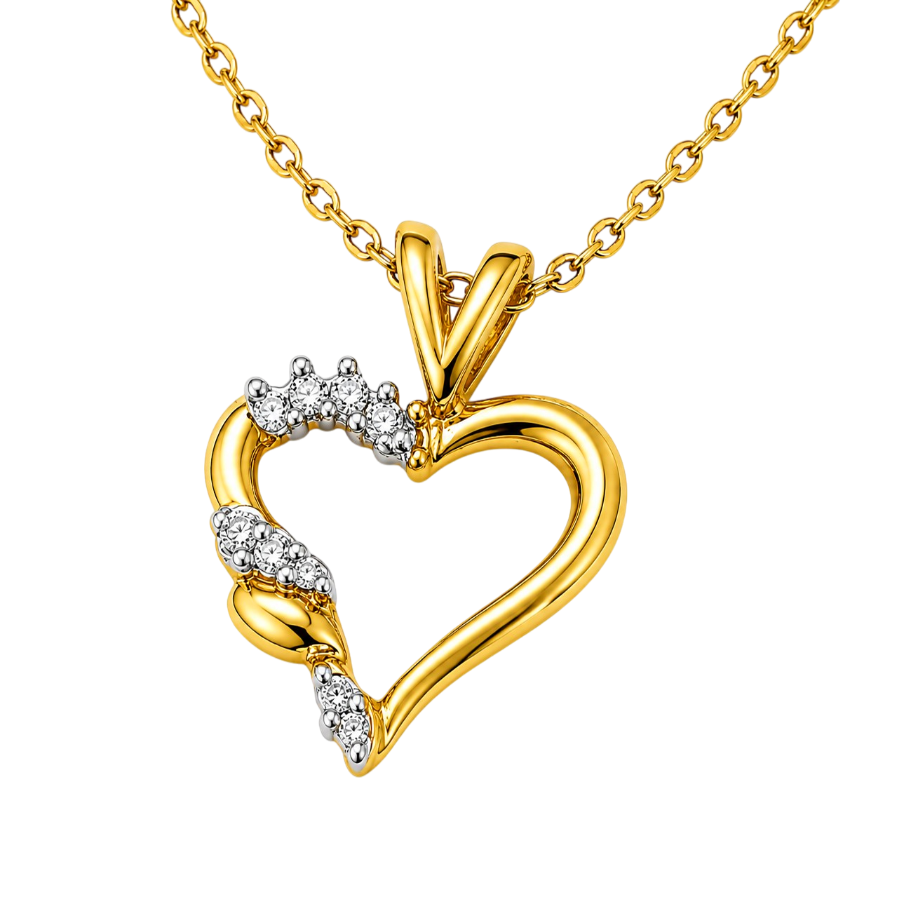 Collier Cœur Éclat – Plaqué Or Jaune 18 Carats & Zirconiums