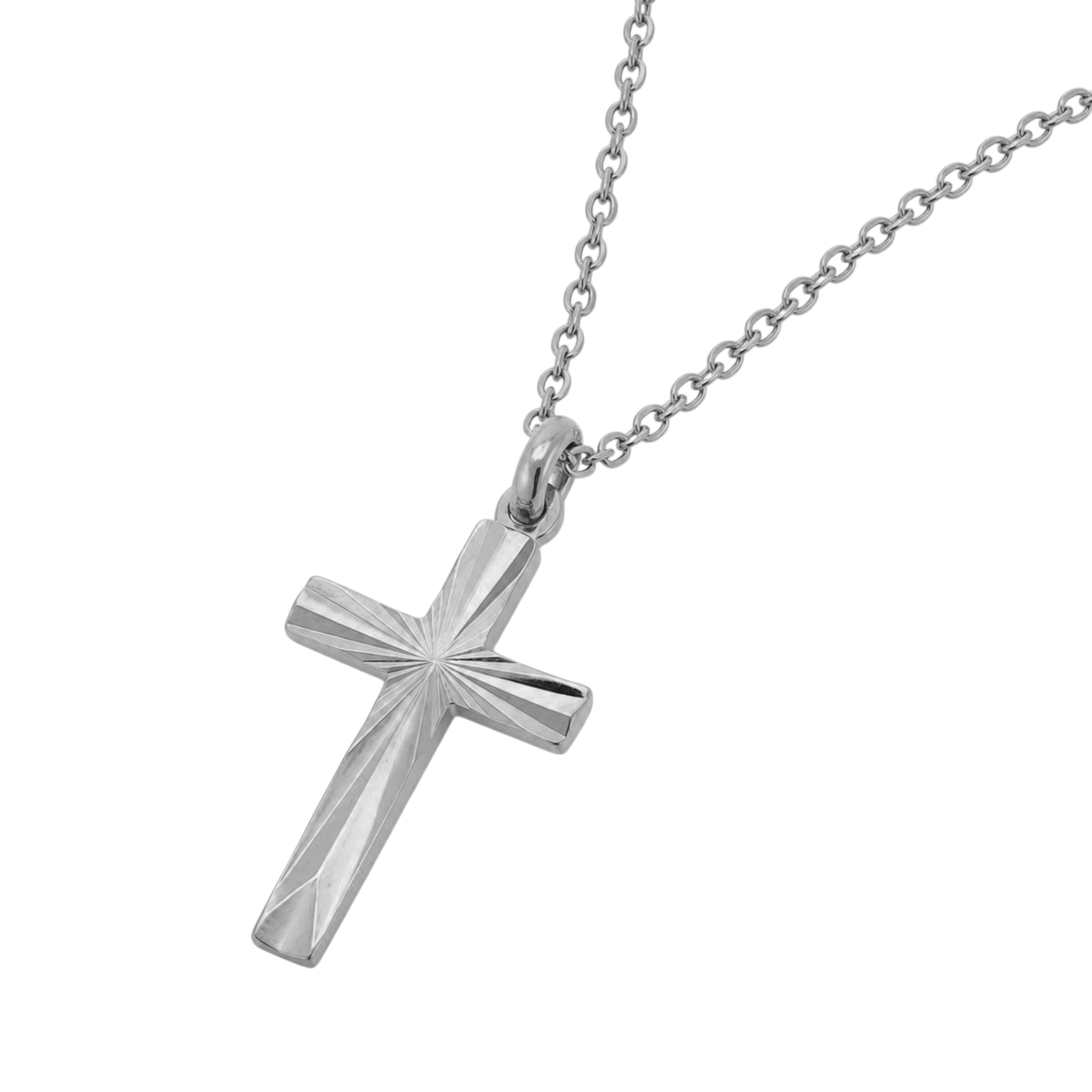Collier Croix en Argent 925 Rhodié – Pendentif Gravé | Orinae