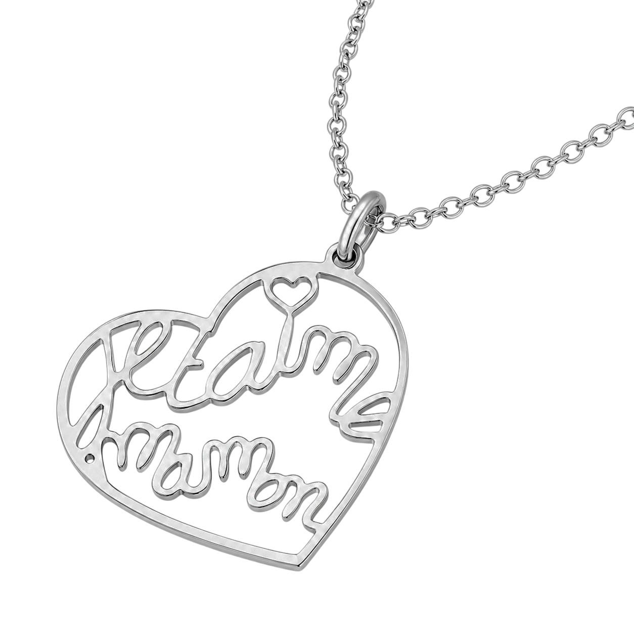 Collier Cœur "Je t'aime Maman" en Argent 925